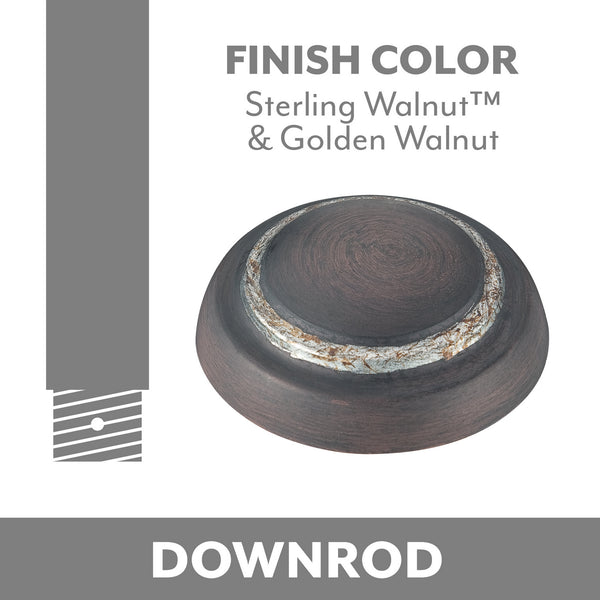 Minka Aire - DR524-STW/GOW - Ceiling Fan Downrod - Minka Aire - Sterling Walnut/Golden Walnut