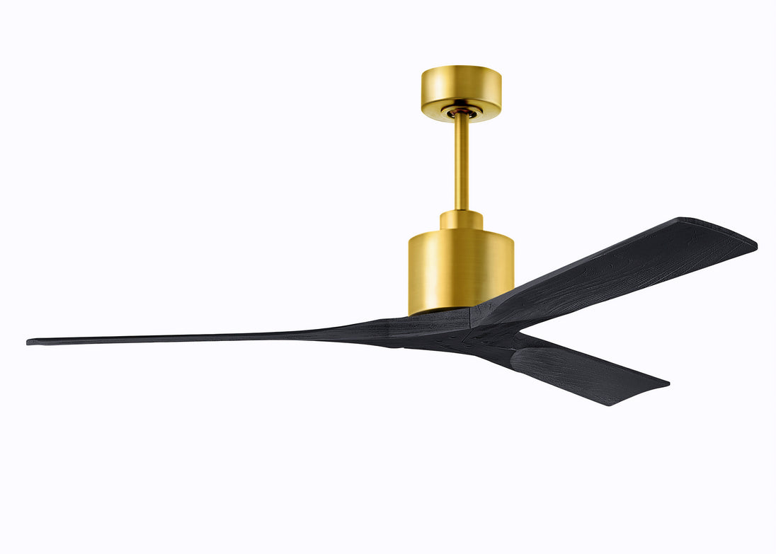 Matthews Fan Company - NK-BRBR-BK-60 - 60"Ceiling Fan - Nan - Brushed Brass