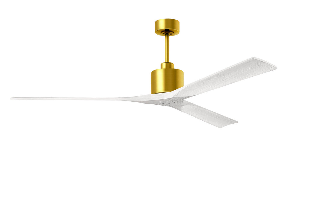 Matthews Fan Company - NKXL-BRBR-MWH-72 - 72"Ceiling Fan - Nan XL - Brushed Brass