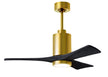 Matthews Fan Company - PA3-BRBR-BK-42 - 42"Ceiling Fan - Patricia - Brushed Brass