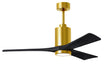 Matthews Fan Company - PA3-BRBR-BK-52 - 52"Ceiling Fan - Patricia - Brushed Brass