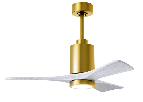 Matthews Fan Company - PA3-BRBR-MWH-42 - 42"Ceiling Fan - Patricia - Brushed Brass