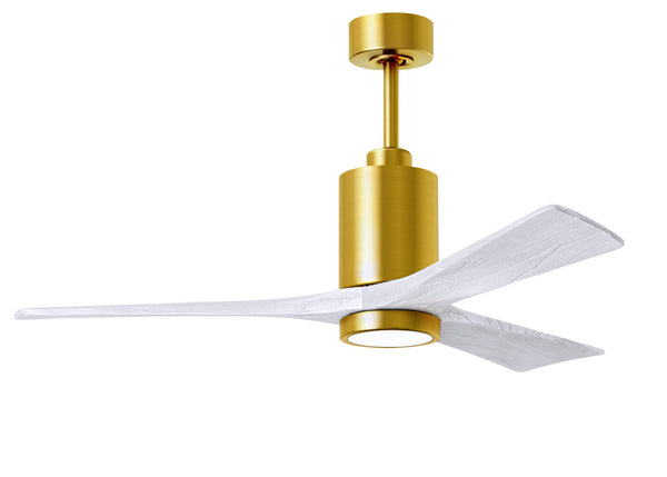 Matthews Fan Company - PA3-BRBR-MWH-52 - 52"Ceiling Fan - Patricia - Brushed Brass