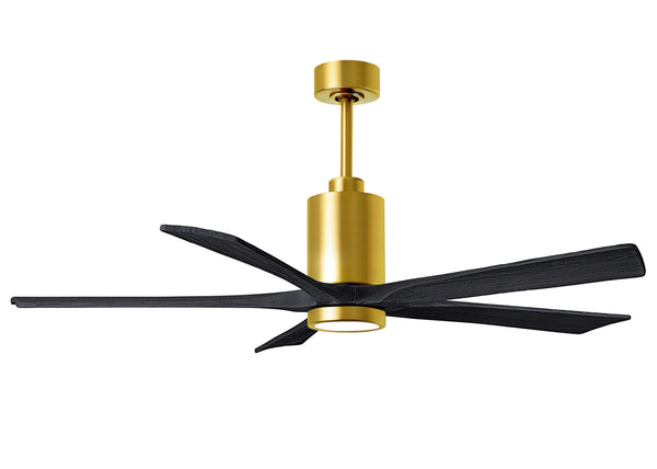 Matthews Fan Company - PA5-BRBR-BK-60 - 60"Ceiling Fan - Patricia - Brushed Brass