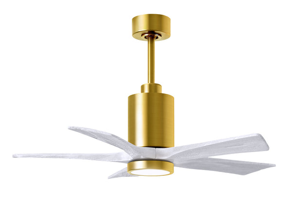 Matthews Fan Company - PA5-BRBR-MWH-42 - 42"Ceiling Fan - Patricia - Brushed Brass