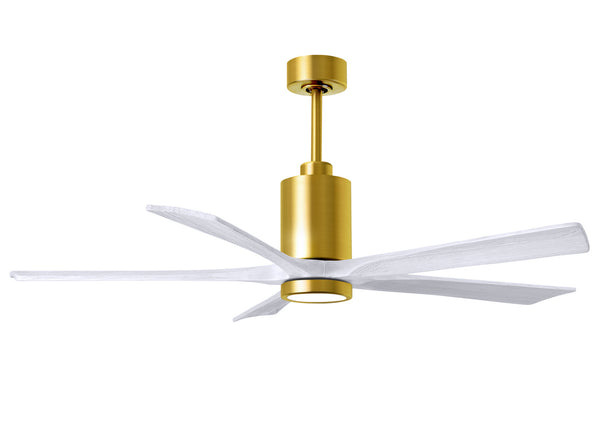 Matthews Fan Company - PA5-BRBR-MWH-60 - 60"Ceiling Fan - Patricia - Brushed Brass