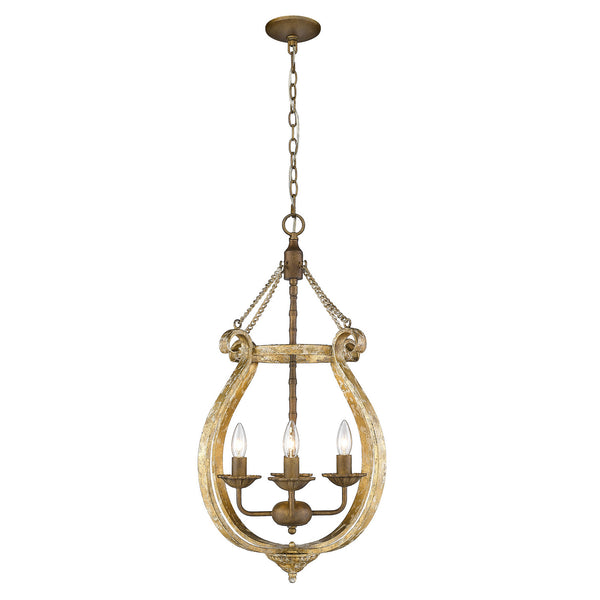 Golden - 0902-4P BC-VG - Four Light Pendant - Delphine - Burnished Chestnut