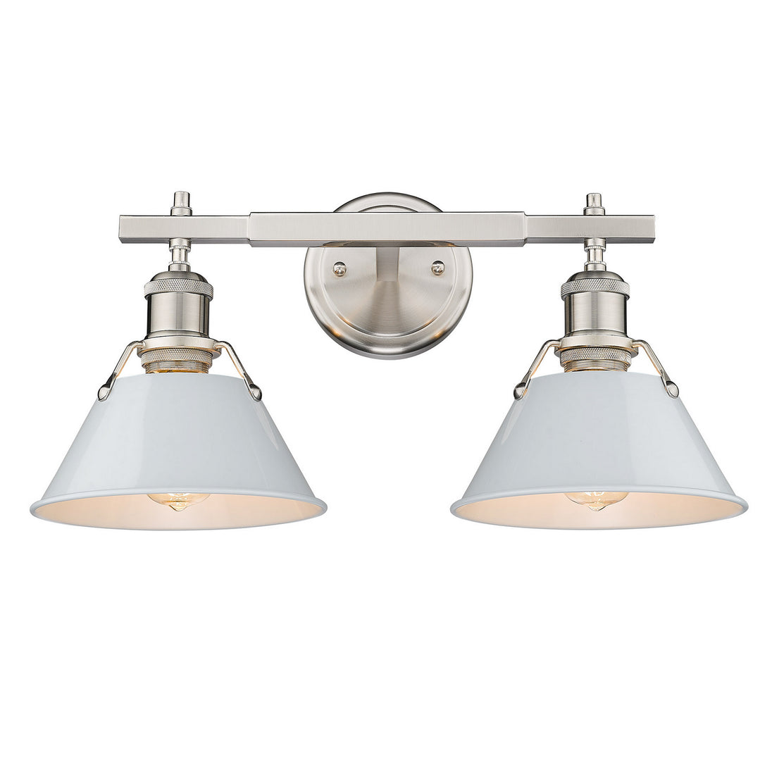 Golden - 3306-BA2 PW-DB - Two Light Bath Vanity - Orwell PW - Pewter