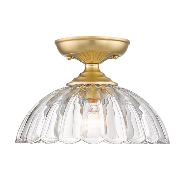 Golden - 6952-SF BCB-CLR - One Light Semi-Flush Mount - Audra BCB - Brushed Champagne Bronze