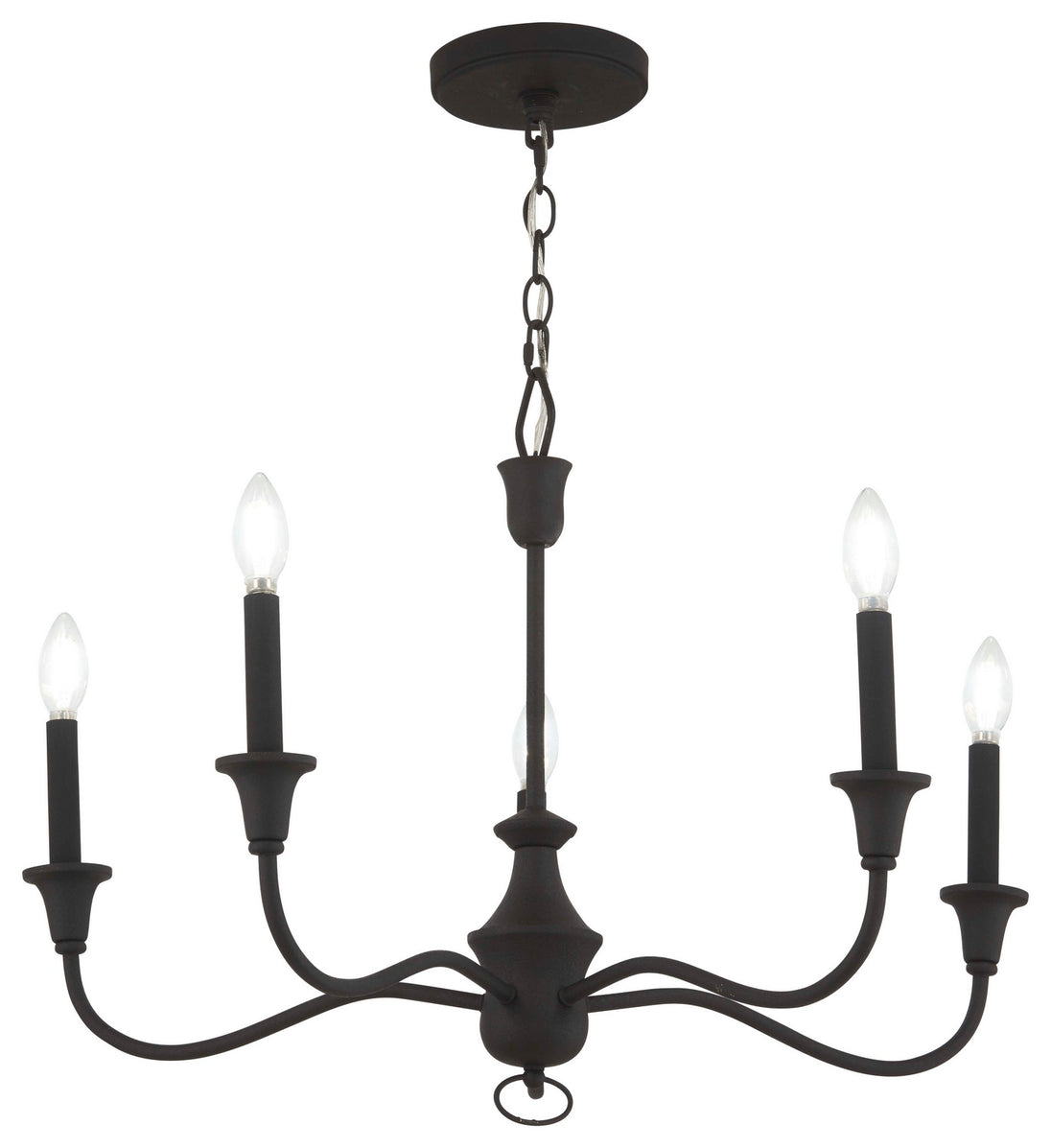 Minka-Lavery - 6255-076 - Five Light Chandelier - Halifax County - Textured Black