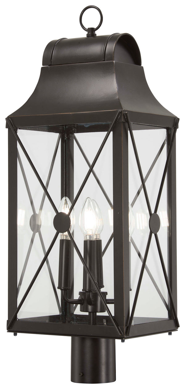 Minka-Lavery - 73295-143C - Four Light Outdoor Post Mount - De Luz - Oil Rubbed Bronze W/ Gold High