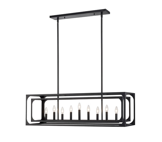 Z-Lite - 3038-9L-MB - Nine Light Linear Chandelier - Easton - Matte Black