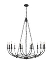 Z-Lite - 3500-12MB - 12 Light Chandelier - Arabella - Matte Black