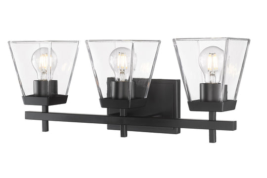 Z-Lite - 819-3V-MB - Three Light Vanity - Lauren - Matte Black