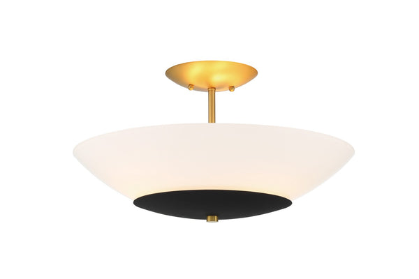 Minka-Lavery - 1701-781 - Three Light Flush Mount - Bax - Sand Coal And Soft Brass