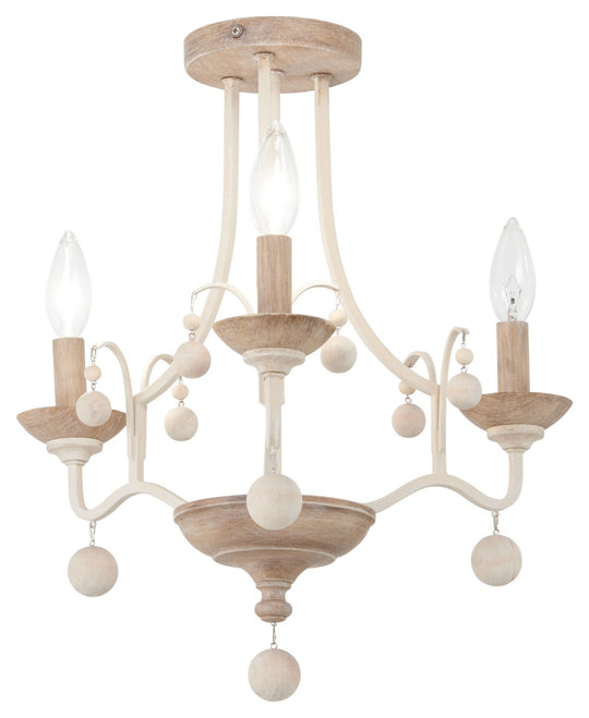 Minka-Lavery - 2662-717 - Three Light Semi Flush Mount - Colonial Charm - White Wash & Sun Dried Clay