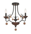 Minka-Lavery - 2662-723 - Three Light Semi Flush Mount - Colonial Charm - Old World Bronze W/Walnut Acce