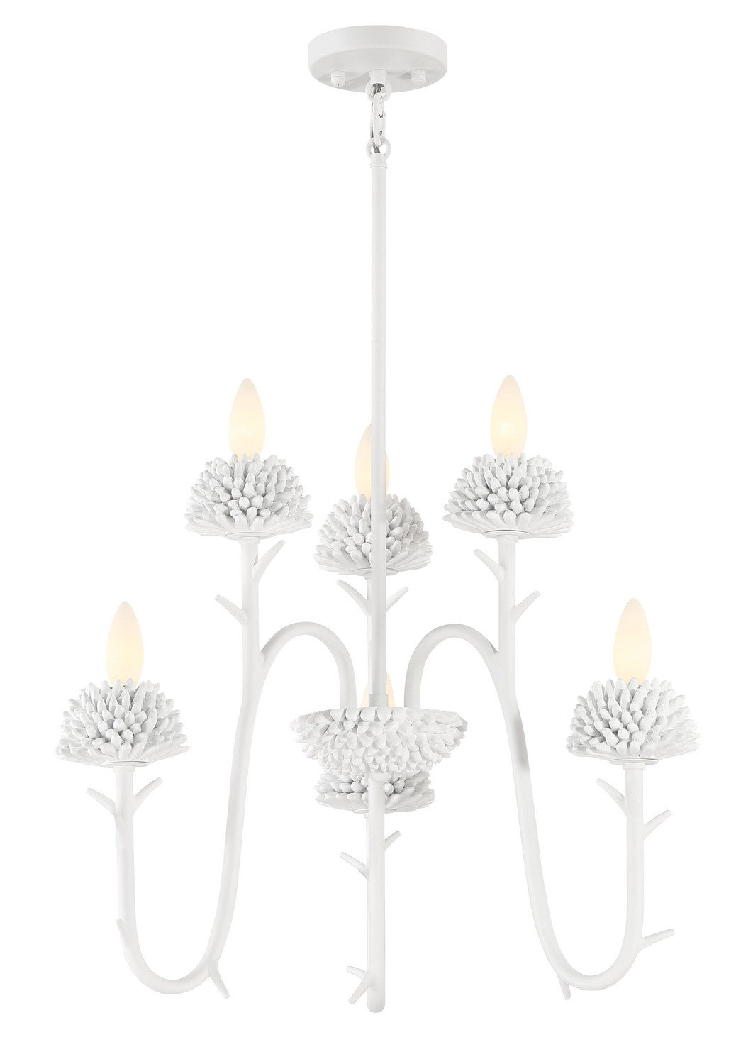 Minka-Lavery - 5906-655 - Six Light Pendant - North Fork - Sand White