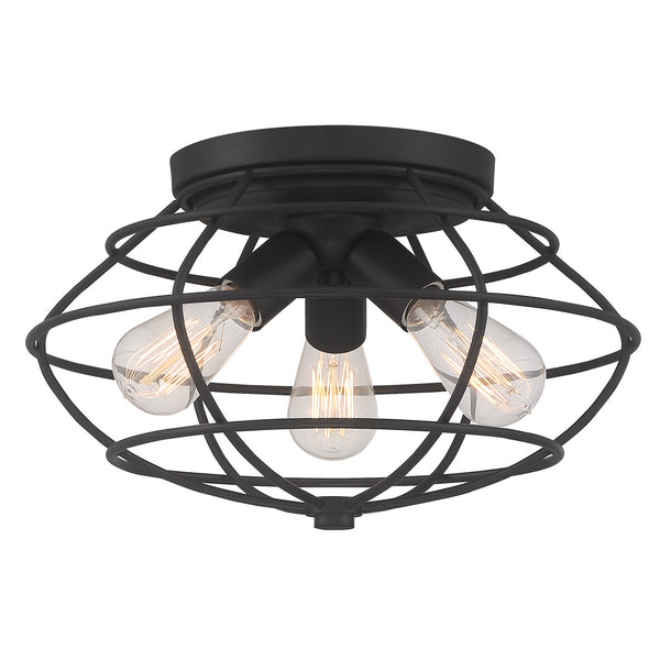 Designers Fountain - 1260-MB - Three Light Flushmount - Jax - Matte Black