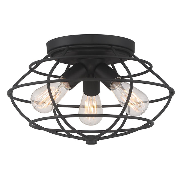 Designers Fountain - 1260-MB - Three Light Flushmount - Jax - Matte Black