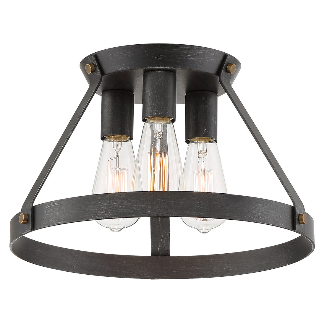 Designers Fountain - D212M-SF-WP - Three Light Semi-Flush Mount - Wicker Park - Weathered Pewter