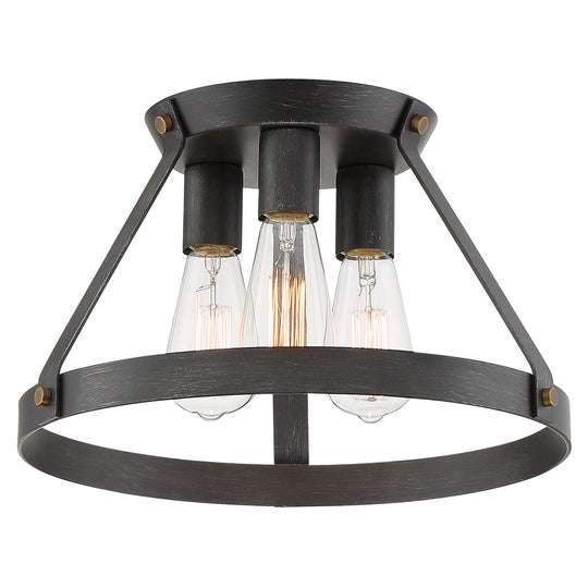 Designers Fountain - D212M-SF-WP - Three Light Semi-Flush Mount - Wicker Park - Weathered Pewter
