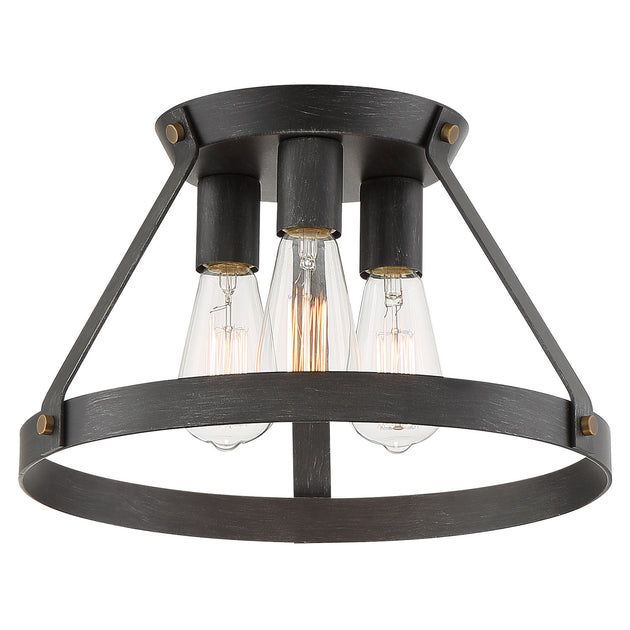 Designers Fountain - D212M-SF-WP - Three Light Semi-Flush Mount - Wicker Park - Weathered Pewter