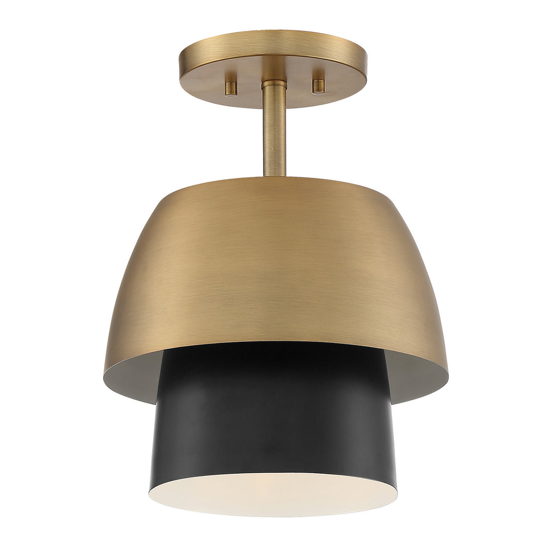 Designers Fountain - D213M-SF-OSB - One Light Semi-Flushmount - Moonshadow - Old Satin Brass