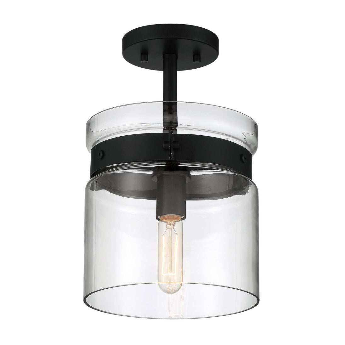 Designers Fountain - D222M-SF-MB - One Light Semi Flush Mount - Midnight LA - Matte Black