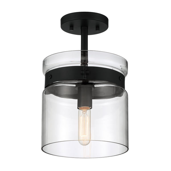 Designers Fountain - D222M-SF-MB - One Light Semi Flush Mount - Midnight LA - Matte Black