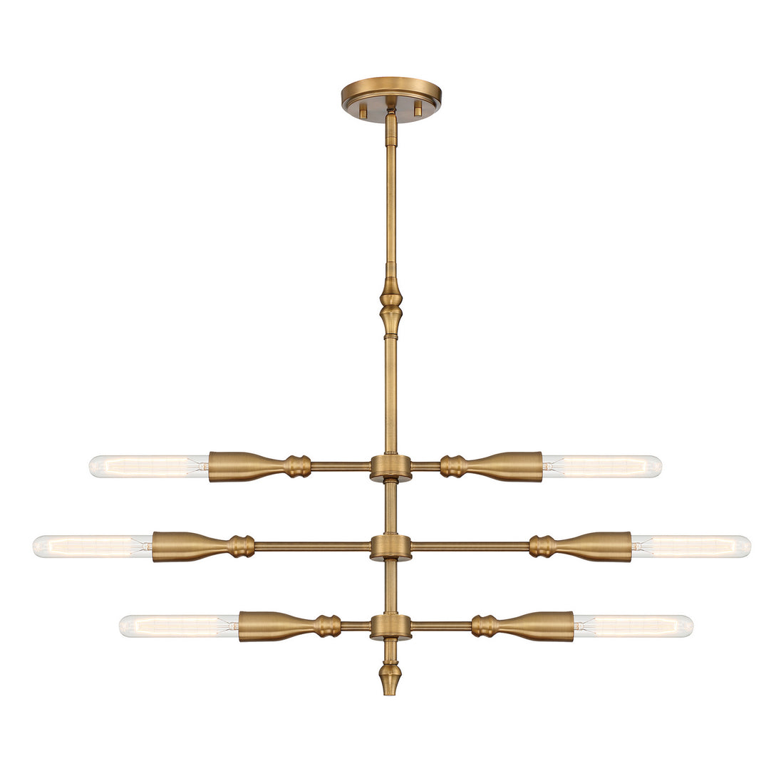 Designers Fountain - D231M-IS-OSB - Six Light Island Pendant - Louise - Old Satin Brass