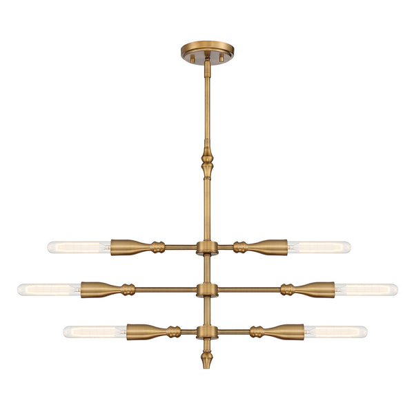 Designers Fountain - D231M-IS-OSB - Six Light Island Pendant - Louise - Old Satin Brass