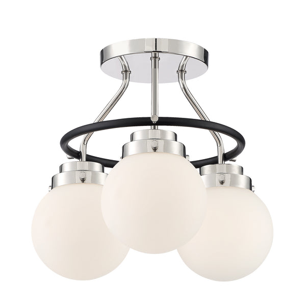 Designers Fountain - D232M-SF-PN - Three Light Semi Flush Mount - Elle - Polished Nickel