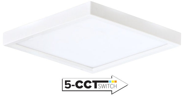 Elco Lighting - ELSP66CT5W - 6" Sqr Led Slim Panel 120V 5Cct - All White