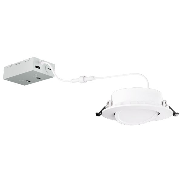 Elco Lighting - ERT413CT5W - 4" Led Gmbl Rec Dwnlght 10W 650Lm 5Cct - All White