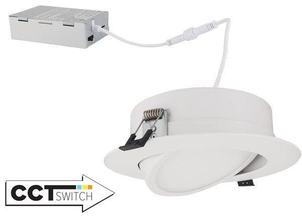 Elco Lighting - ERT613CT5W - 6" Led Gmbl Rec Dwnlght 15W 900Lm 5Cct - All White