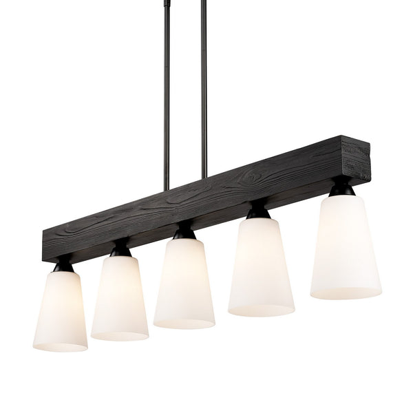 Golden - 1830-LP BLK-OP - Five Light Linear Pendant - Neela - Matte Black