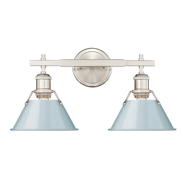 Golden - 3306-BA2 PW-SF - Two Light Bath Vanity - Orwell PW - Pewter