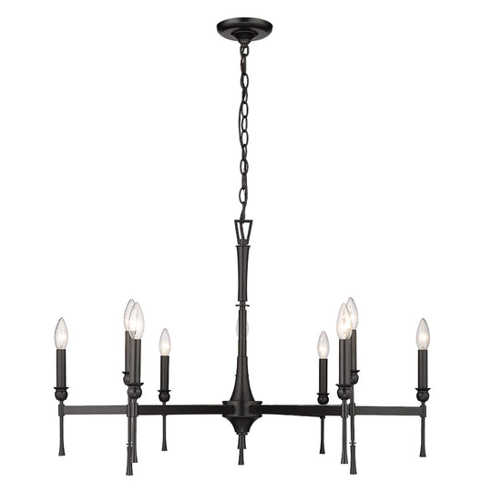 Golden - 3509-9 BLK - Nine Light Chandelier - Landon - Matte Black