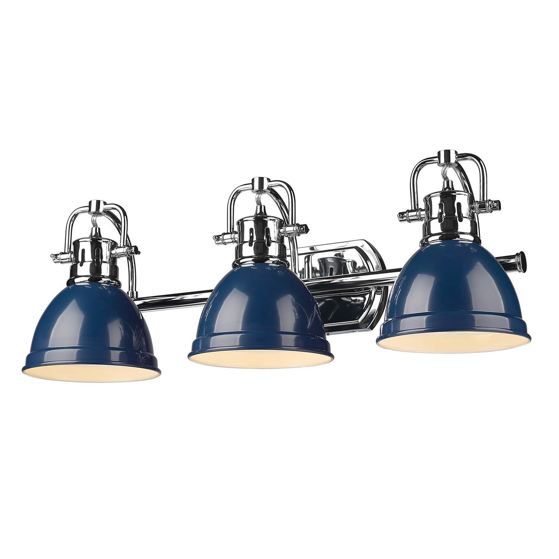 Golden - 3602-BA3 CH-NVY - Three Light Bath Vanity - Duncan CH - Chrome