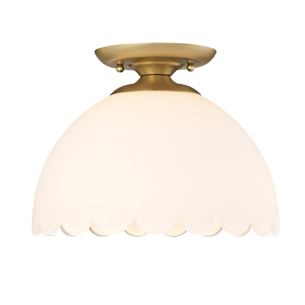 Golden - 6954-SF BCB-OP - One Light Semi-Flush Mount - Dorinda - Brushed Champagne Bronze