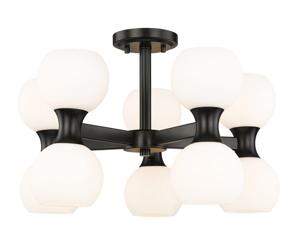 Z-Lite - 494-10SF-MB - Ten Light Semi Flush Mount - Artemis - Matte Black