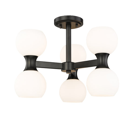 Z-Lite - 494-6SF-MB - Six Light Semi Flush Mount - Artemis - Matte Black