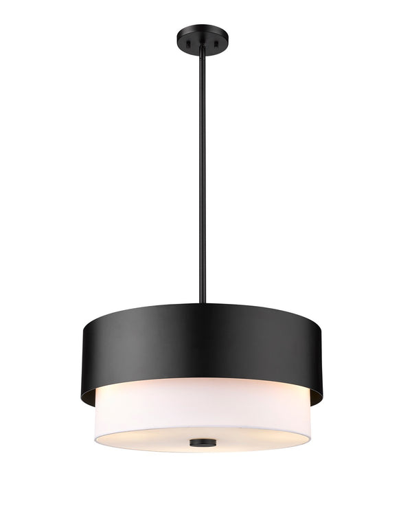 Z-Lite - 495P18-MB - Three Light Pendant - Counterpoint - Matte Black