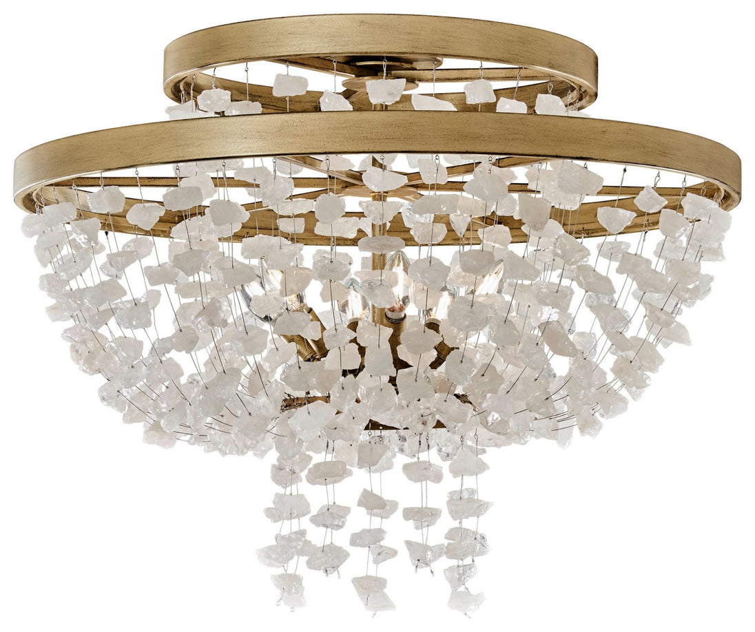 Metropolitan - N6896-898 - Six Light Flush Mount - Stonybrook - Harvest Gold (Painted)