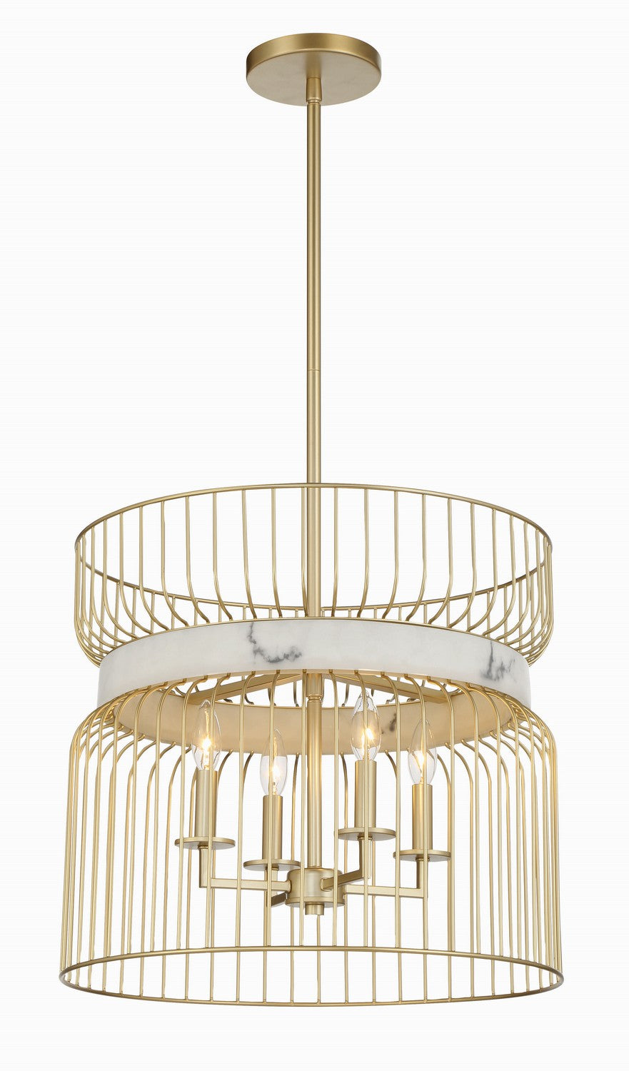 Minka-Lavery - 3394-754 - Four Light Pendant - Park Slope - Nouveau Gold