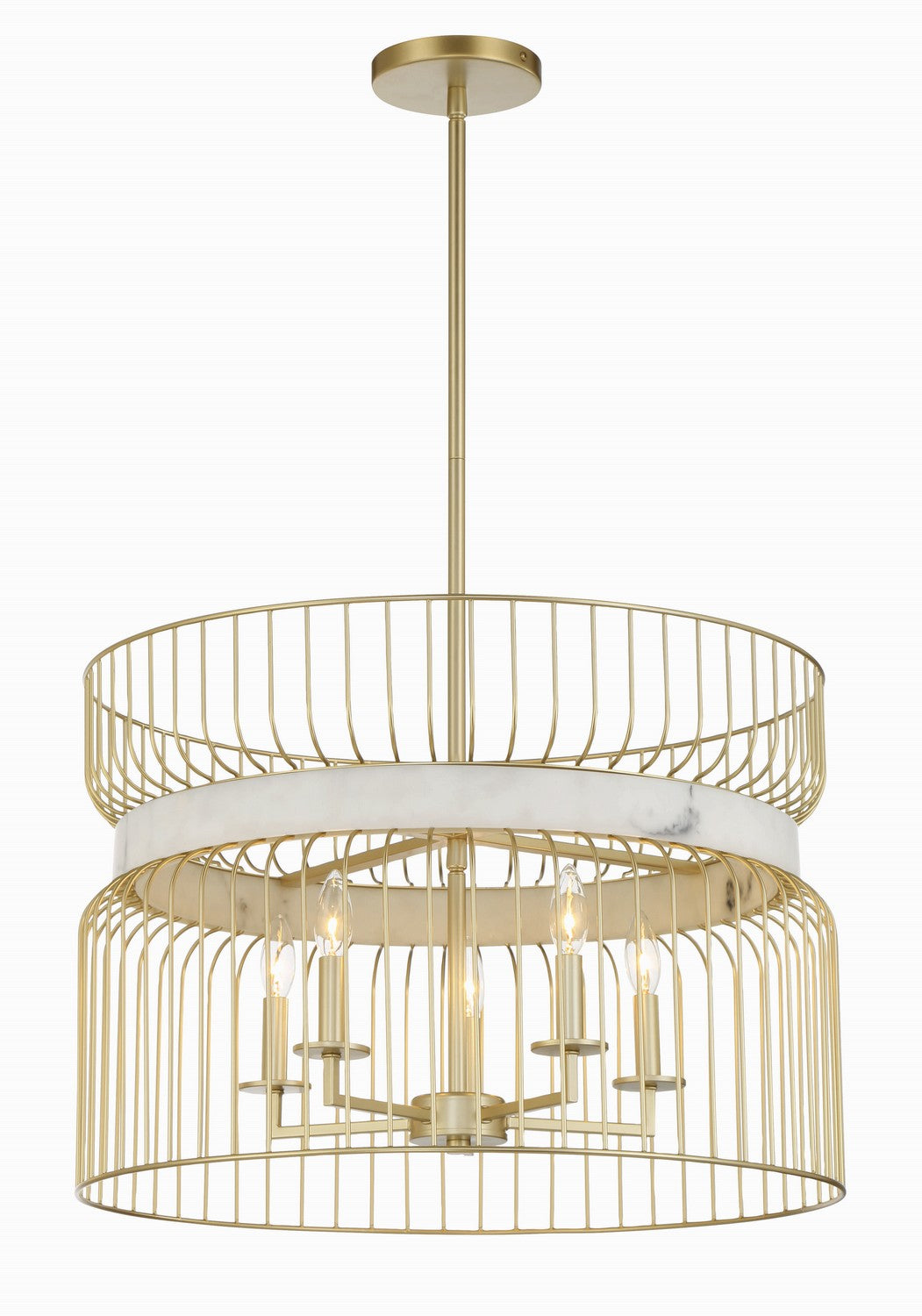 Minka-Lavery - 3395-754 - Five Light Pendant - Park Slope - Nouveau Gold