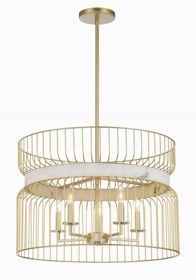 Minka-Lavery - 3395-754 - Five Light Pendant - Park Slope - Nouveau Gold