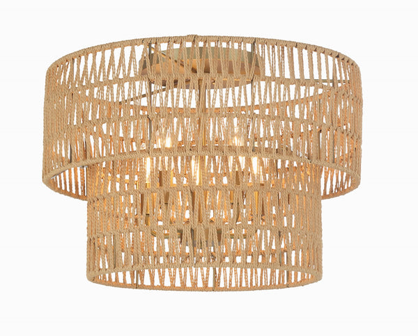 Minka-Lavery - 5043-695 - Five Light Flush Mount - Bungalow Heaven - Soft Brass