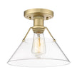 Golden - 3306-FM BCB-CLR - One Light Flush Mount - Orwell BCB - Brushed Champagne Bronze